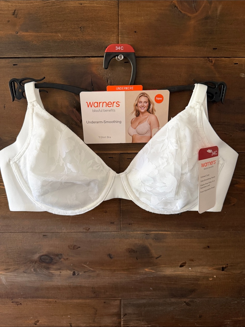 Warner's White Blissful Benefits Underarm-Smoothing T-Shirt Bra